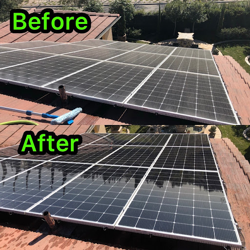 Before-and-after cleaning of a residential solar array