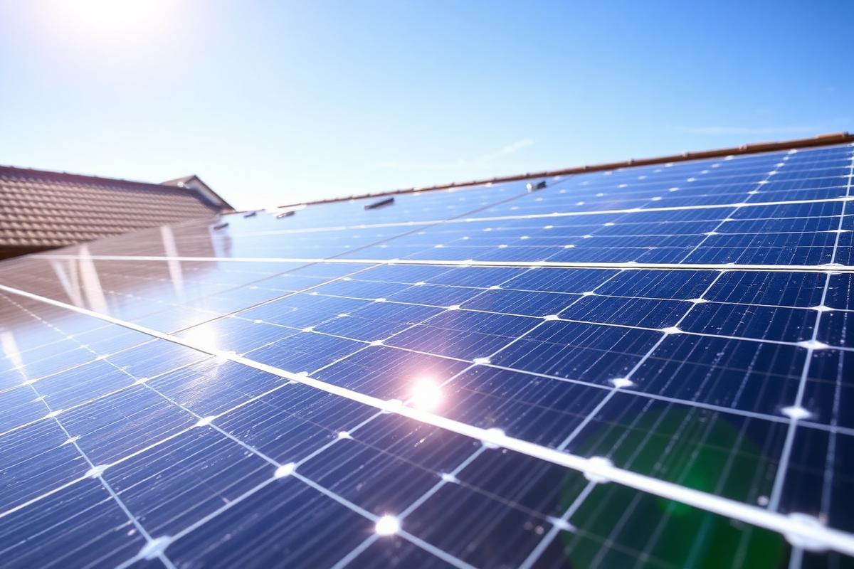 Freshly cleaned residential solar panels
